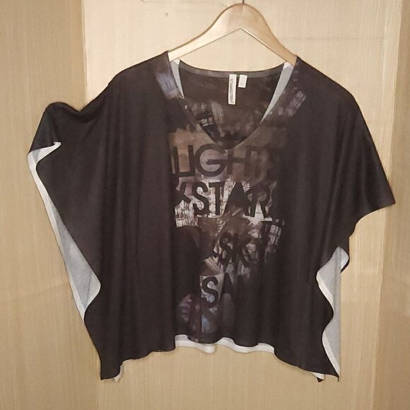 Hang Ten Womens Black Knit Poncho Style Top Large - Picture 1 of 7